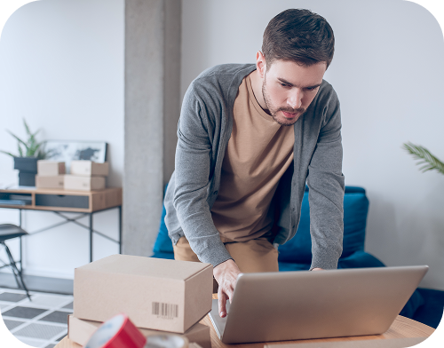 Person working with laptop